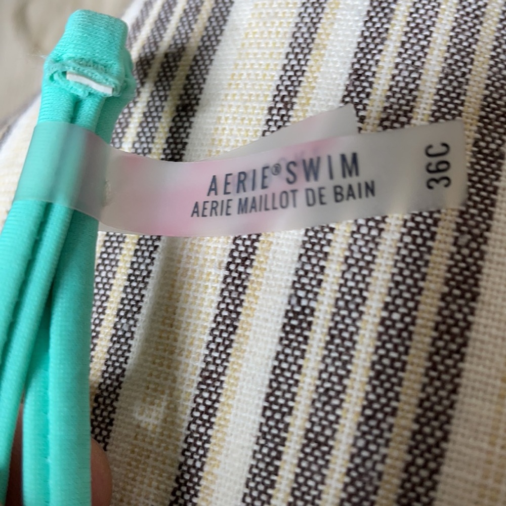 New Aerie Swim Halter Bikini Top 36C Multicolor - Picture 2 of 10